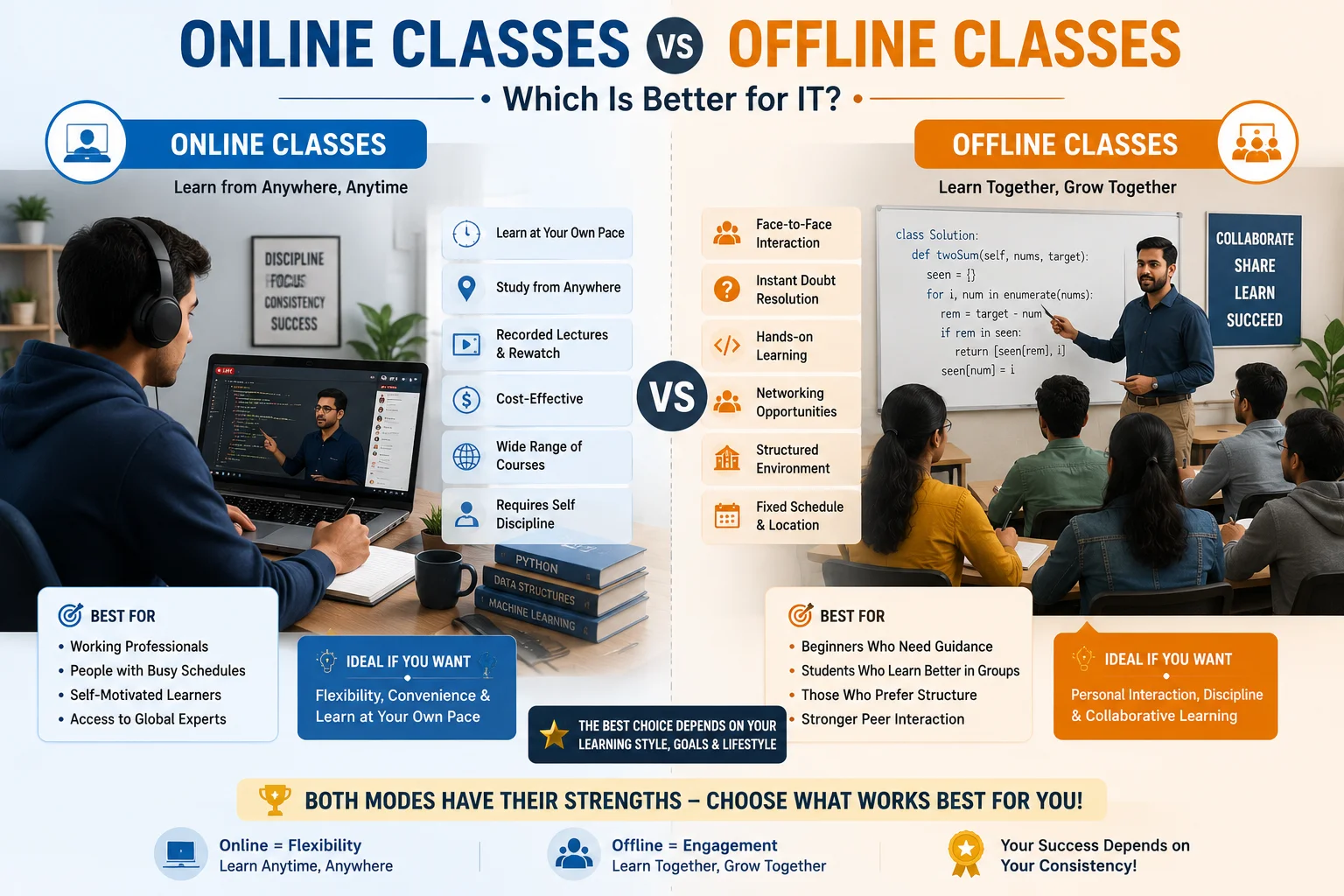 Online Classes vs Offline Classes: Which Is Better for IT?