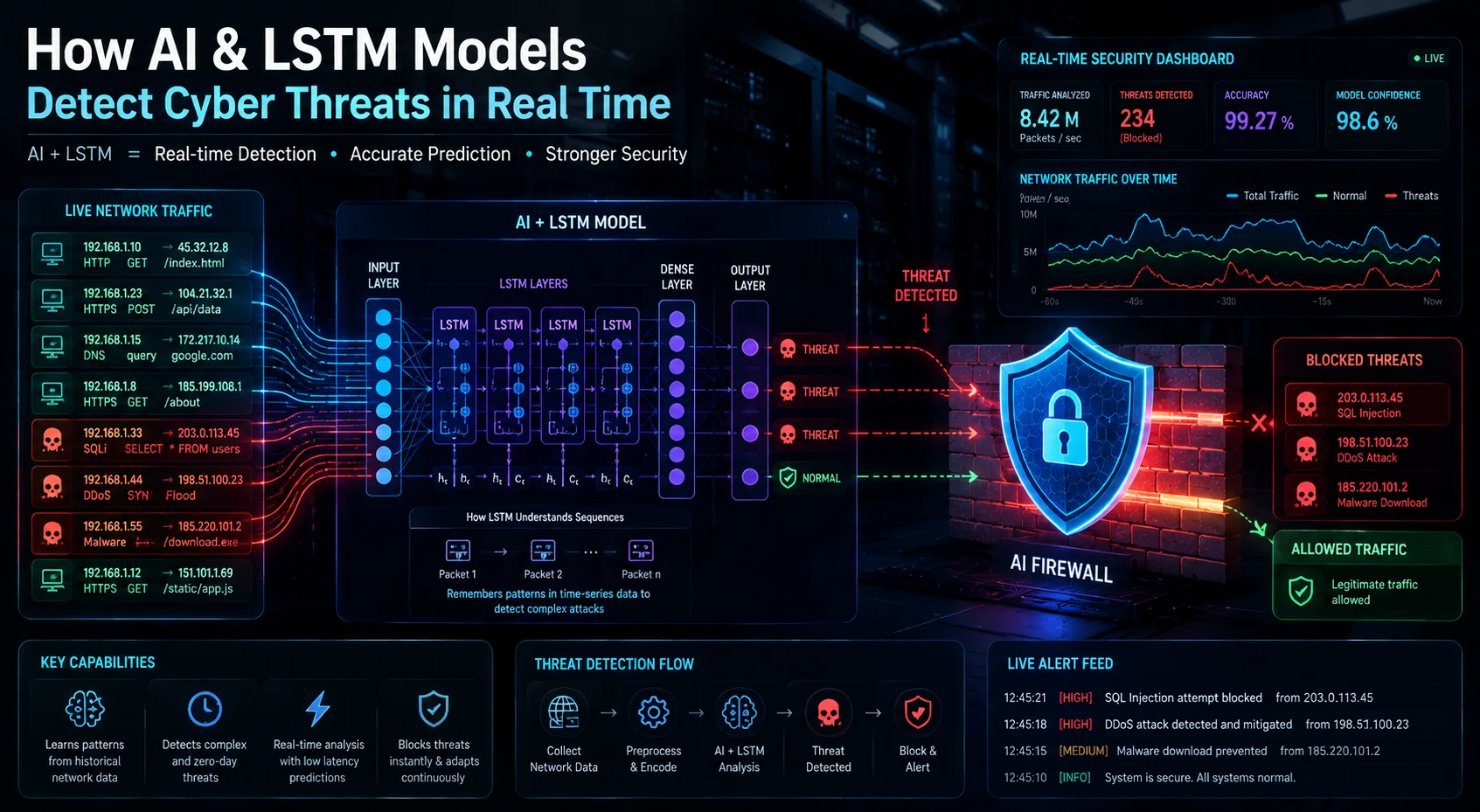 How AI & LSTM Models Detect Cyber Threats in Real Time