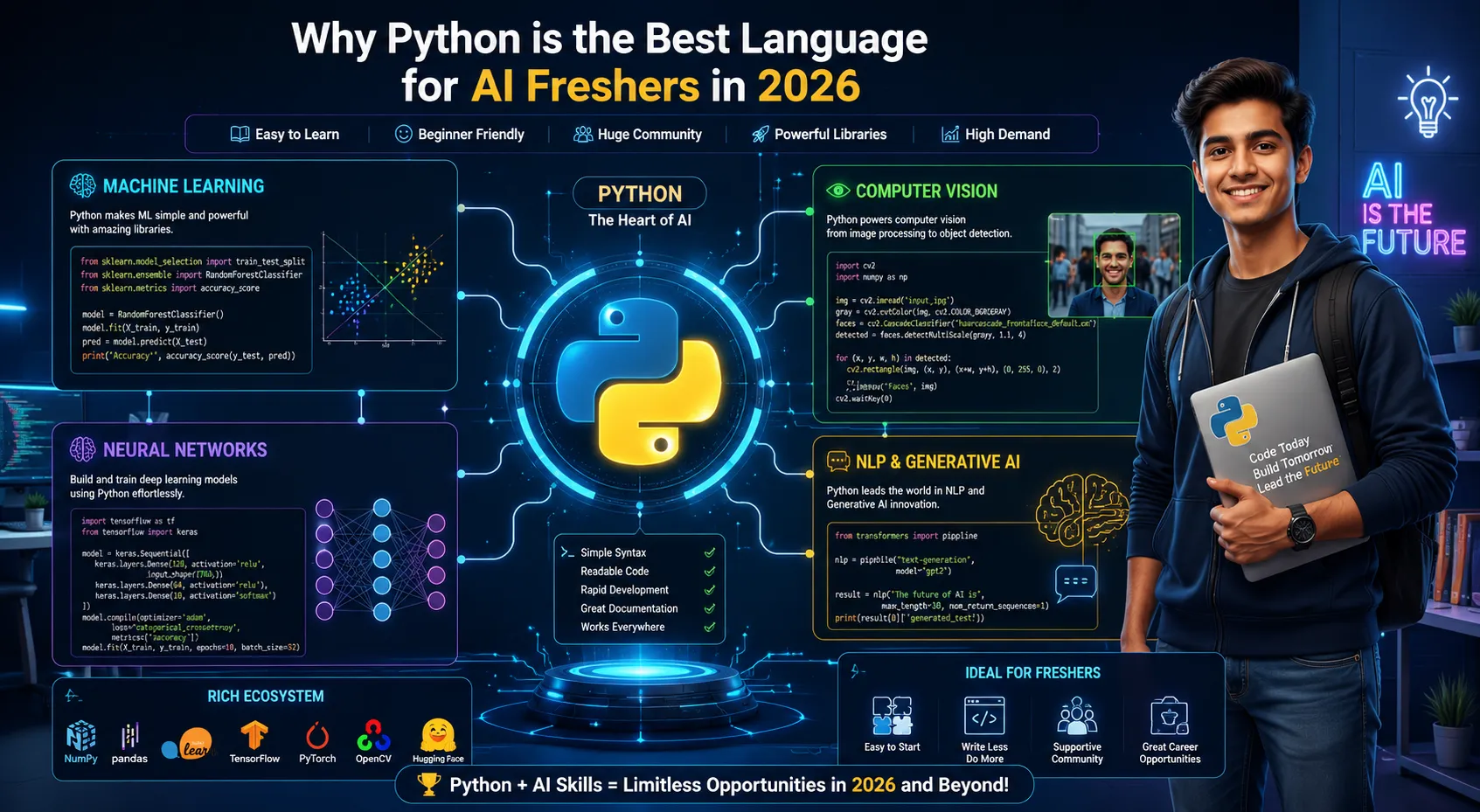 Why Python Is the Best Language for AI Freshers in 2026