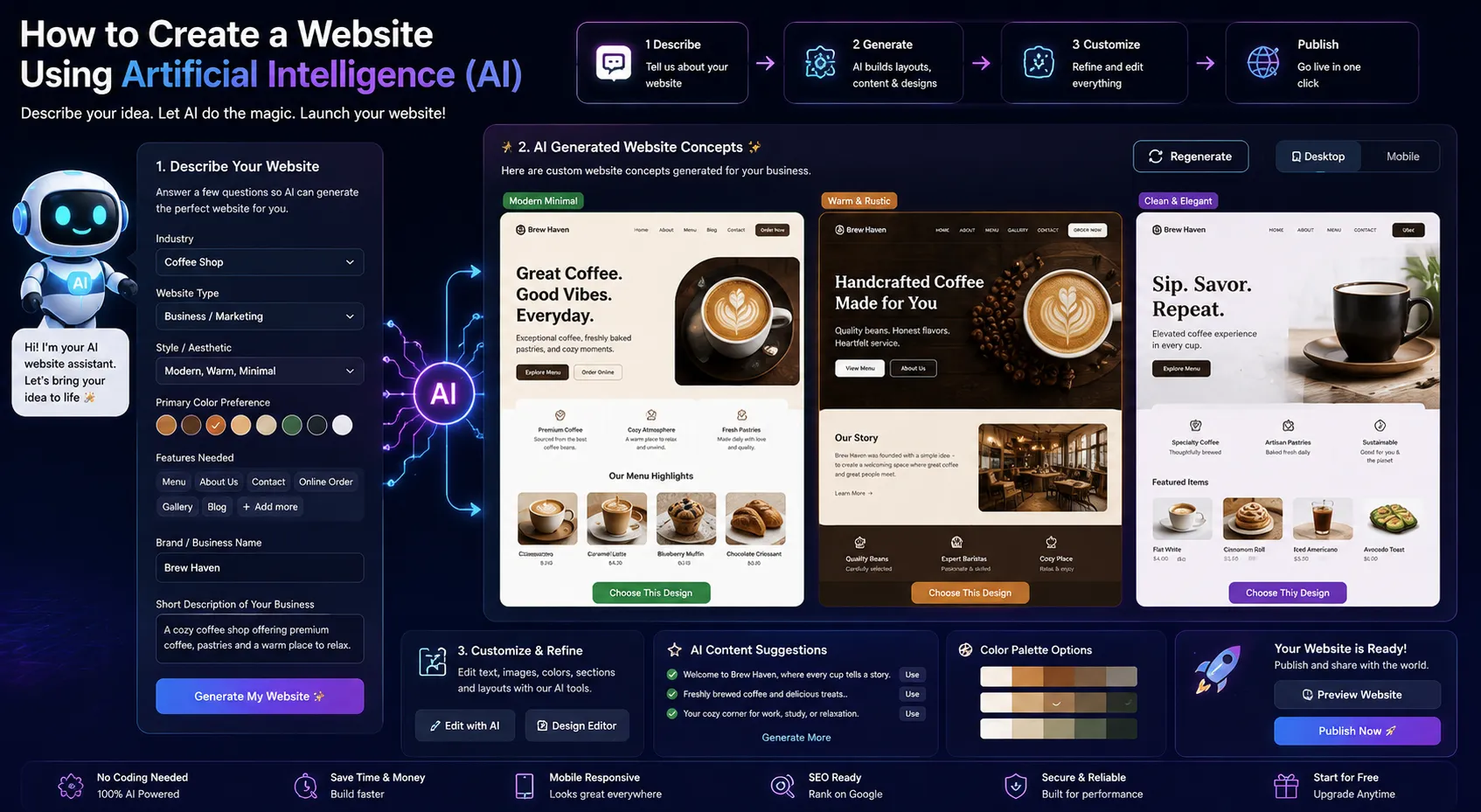 How to create a website using artificial intelligence (AI)