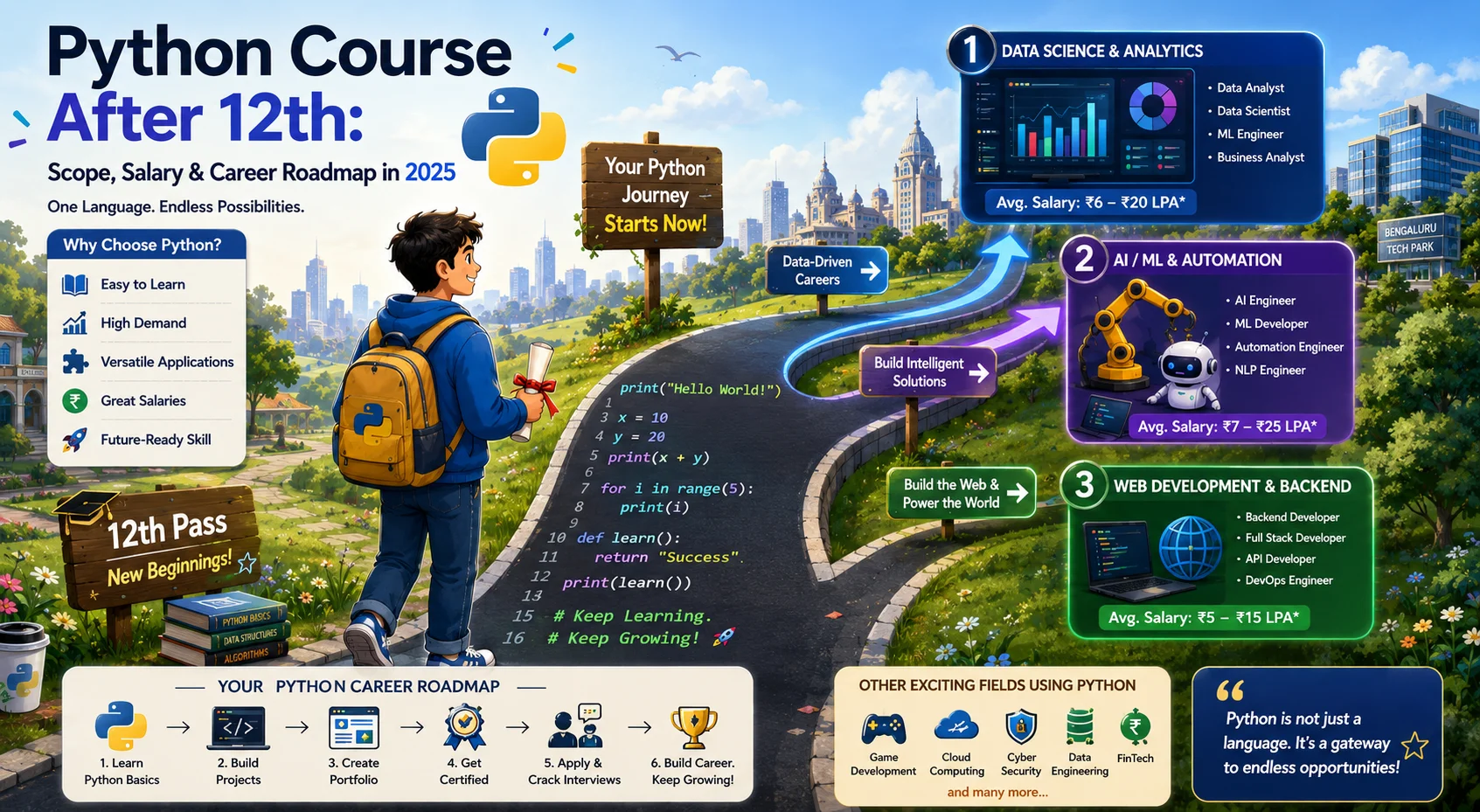 Python Course After 12th: Scope,Salary & Career Roadmap in 2025